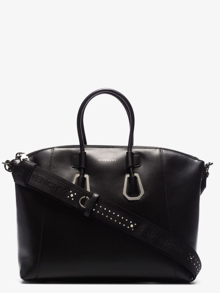 Black Antigona Small Leather Sport Tote Bag