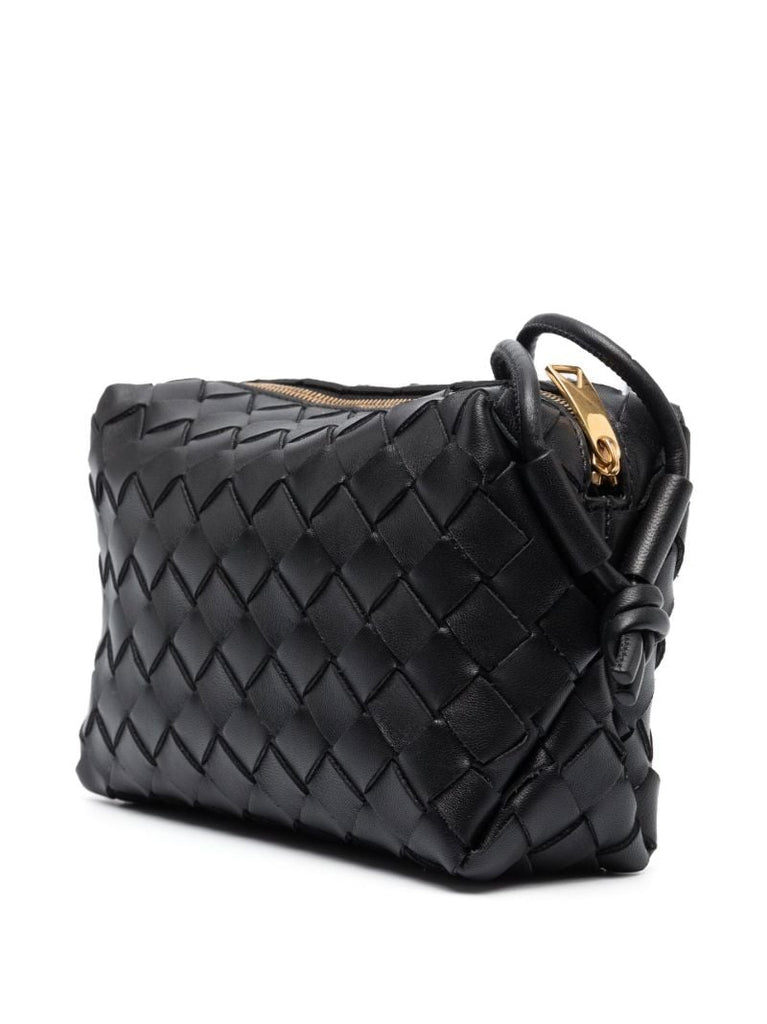 Black Mini Loop Leather Shoulder Bag