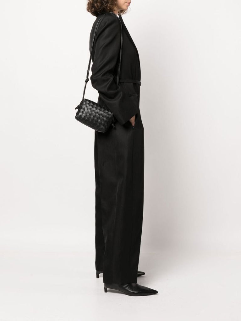Black Mini Loop Leather Shoulder Bag