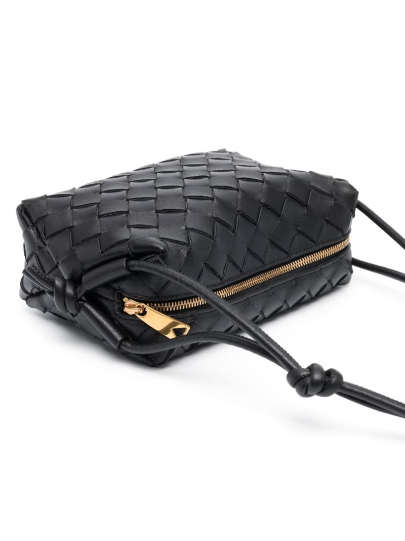 Black Mini Loop Leather Shoulder Bag
