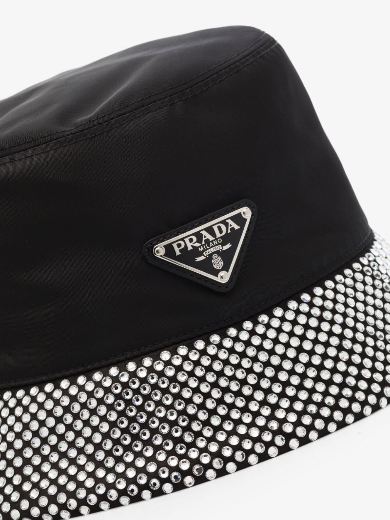 Black Re-nylon Crystal Bucket Hat