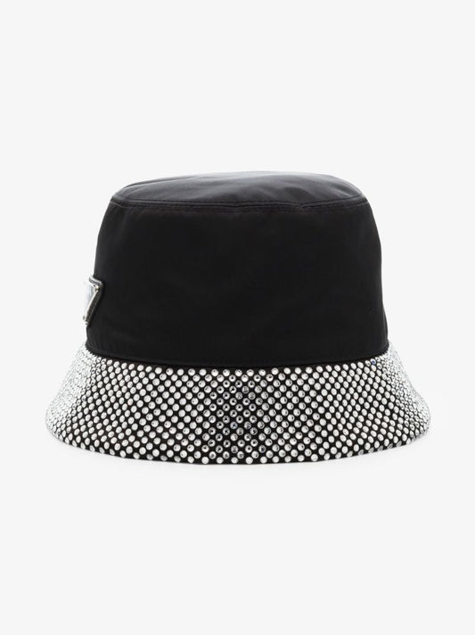 Black Re-nylon Crystal Bucket Hat