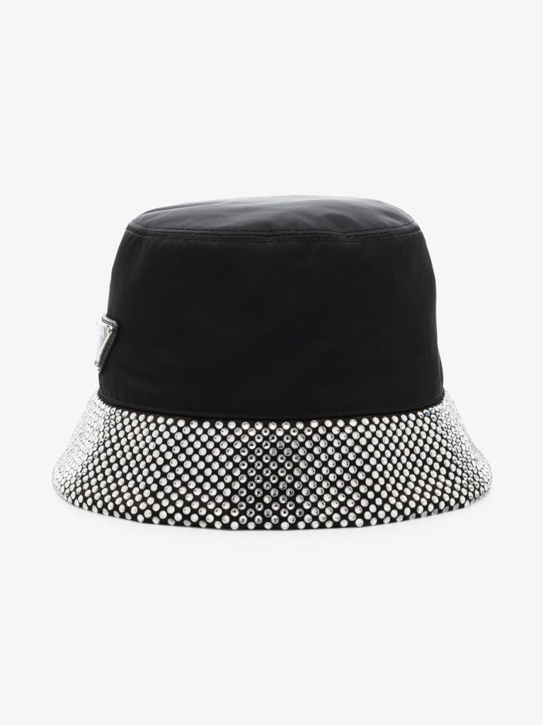 Black Re-nylon Crystal Bucket Hat