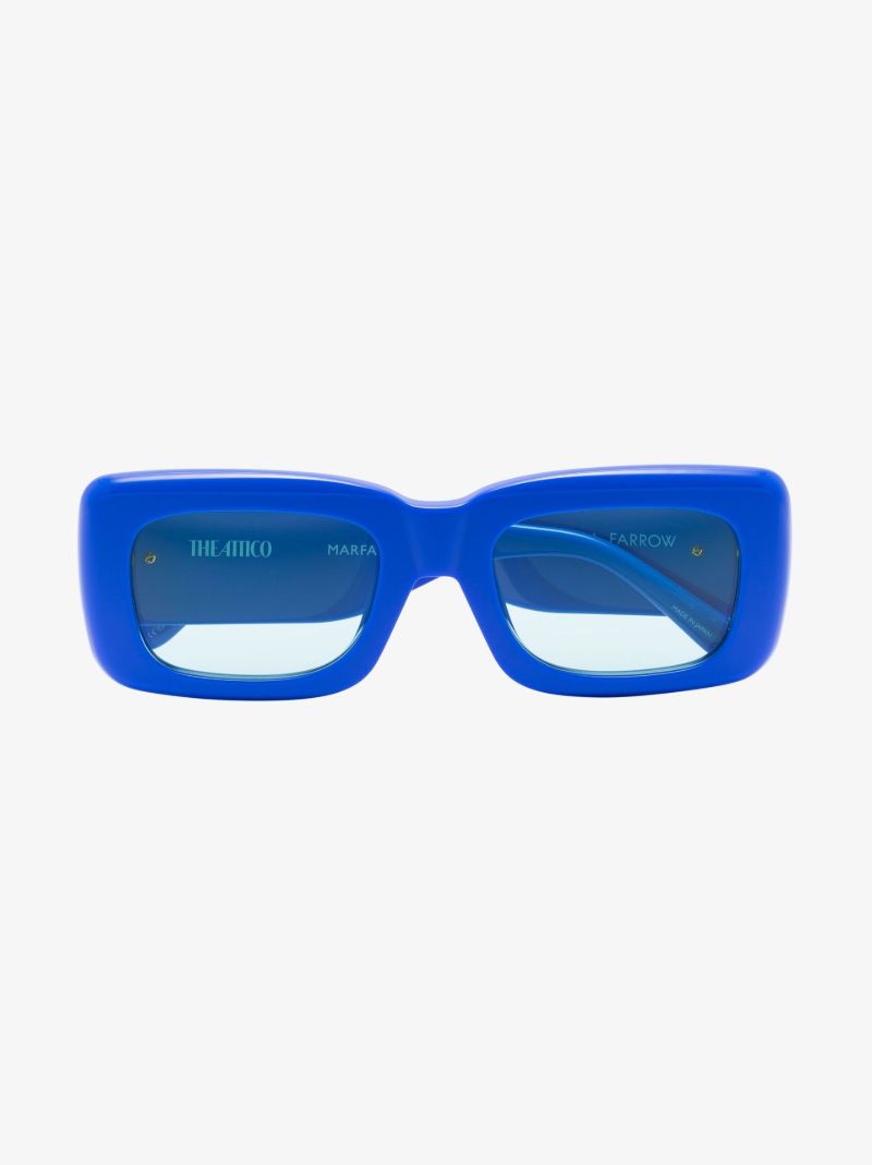 X the Attico Blue Marfa Rectangle Frame Sunglasses