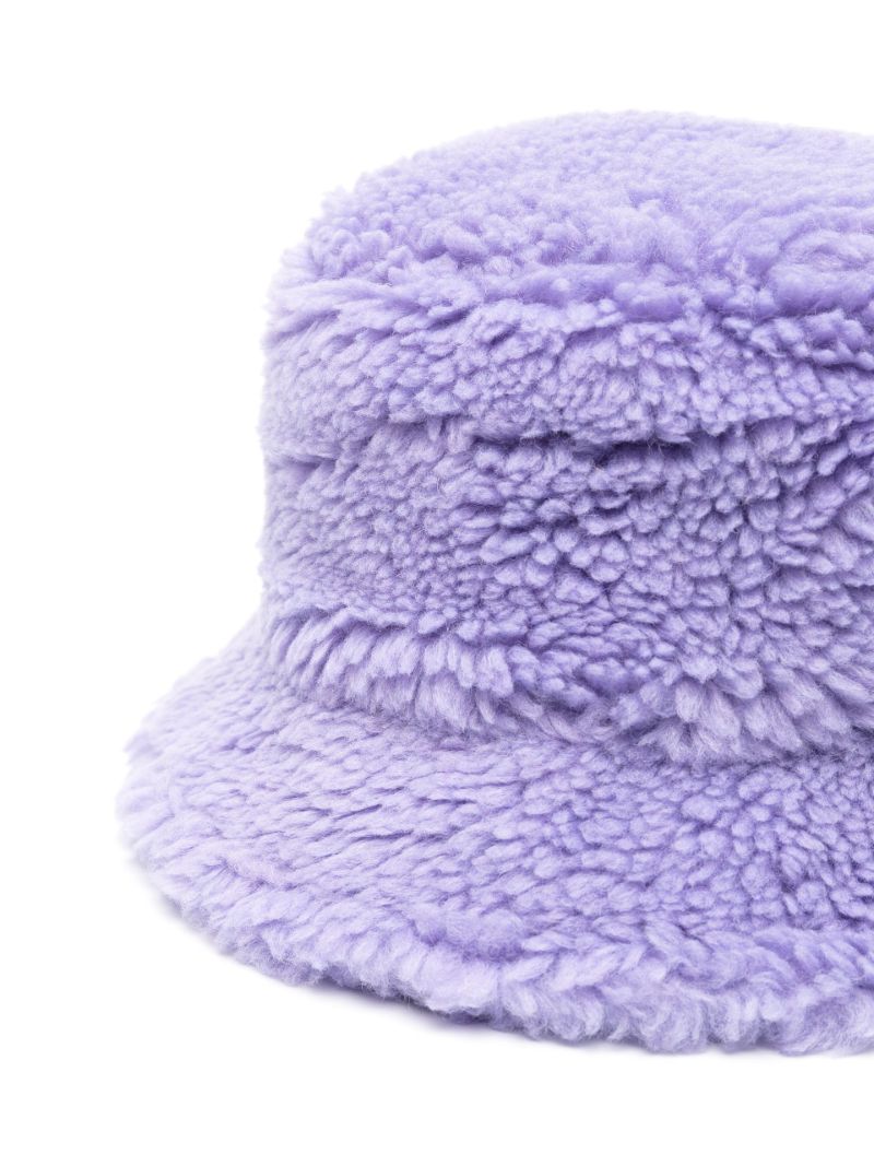 Purple Wera Faux Fur Bucket Hat