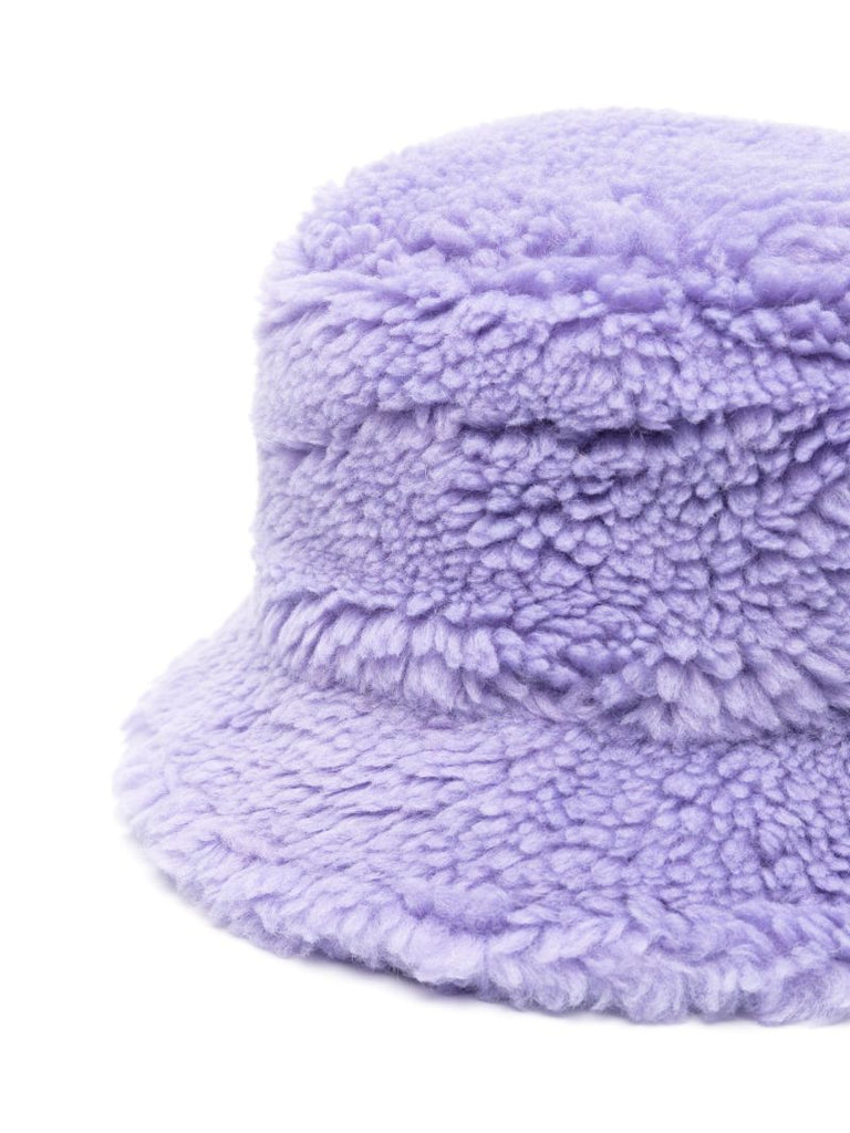 Purple Wera Faux Fur Bucket Hat