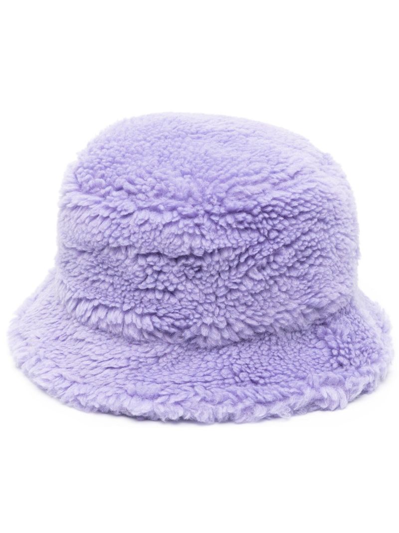 Purple Wera Faux Fur Bucket Hat