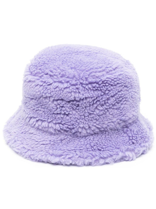 Purple Wera Faux Fur Bucket Hat