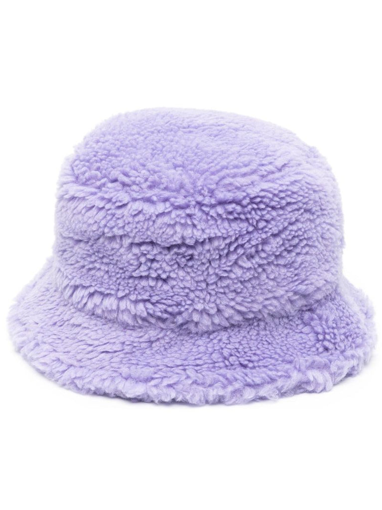 Purple Wera Faux Fur Bucket Hat