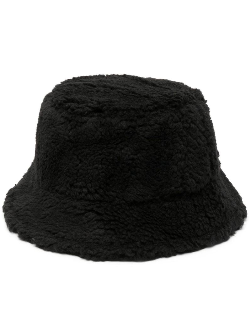 Black Wera Faux Fur Bucket Hat