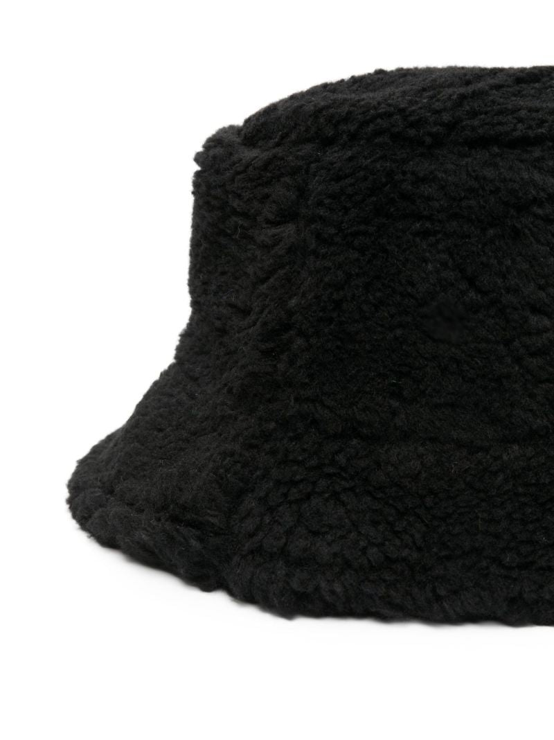 Black Wera Faux Fur Bucket Hat