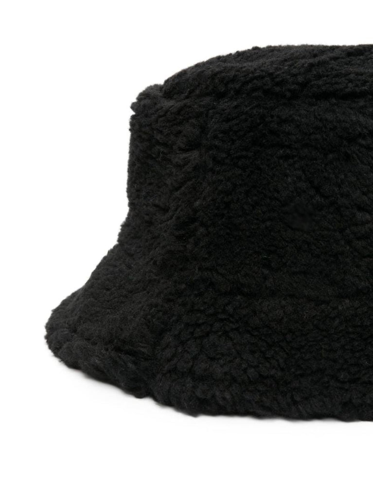 Black Wera Faux Fur Bucket Hat