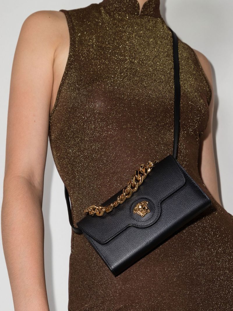 Black La Medusa Leather Mini Bag