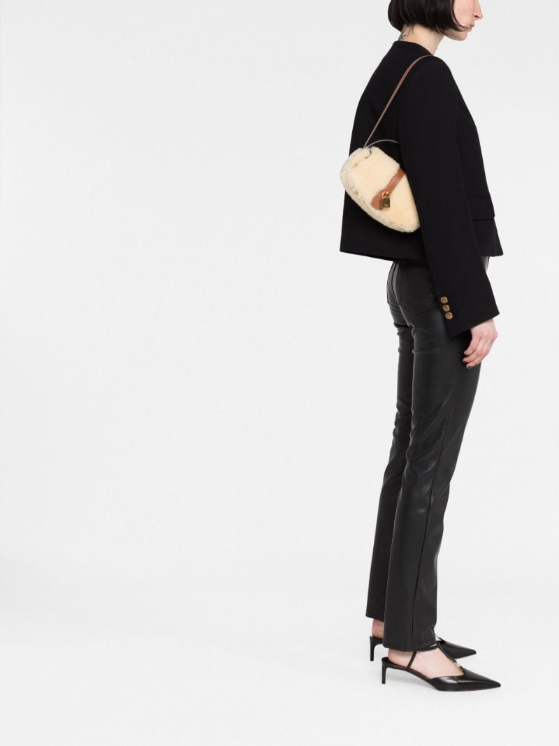 Beige Tabou Shearling Shoulder Bag
