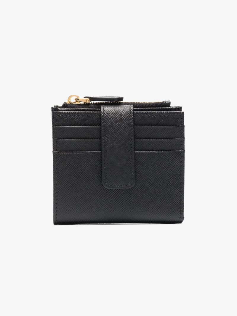 Black Triangle Logo Leather Wallet