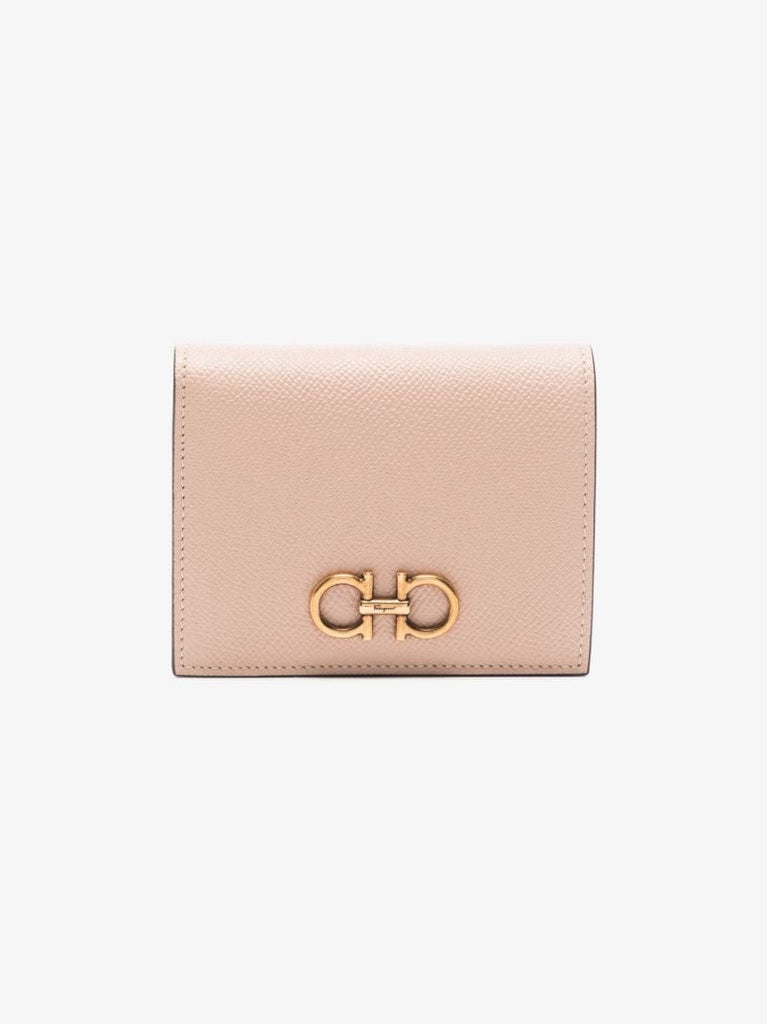 Pink Gancini Grained Leather Wallet
