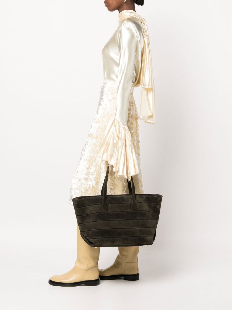Green the Florence Panelled Suede Tote Bag