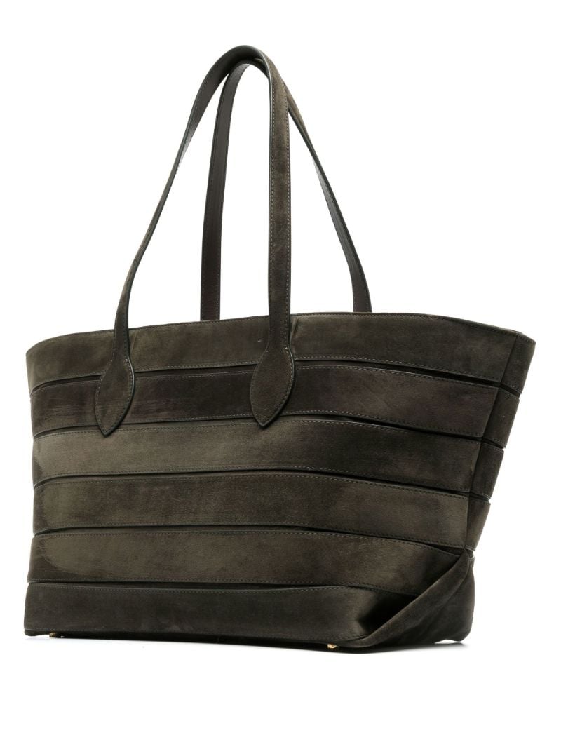 Green the Florence Panelled Suede Tote Bag