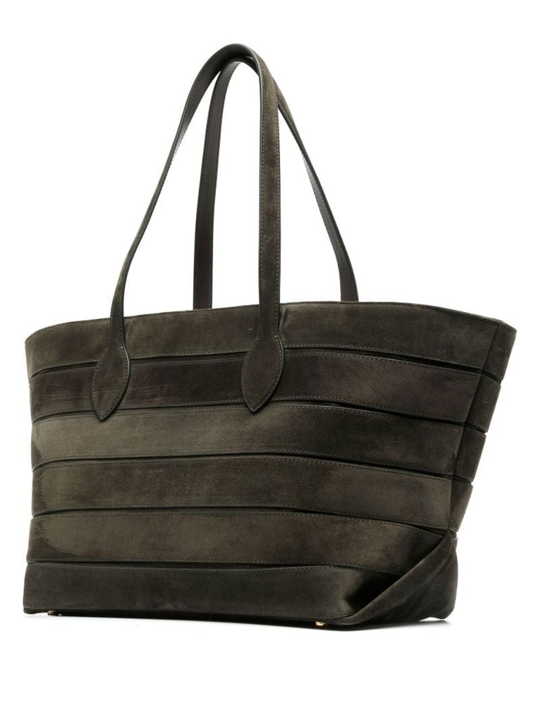 Green the Florence Panelled Suede Tote Bag