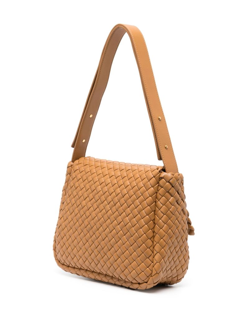 Brown Cobble Leather Shoulder Bag