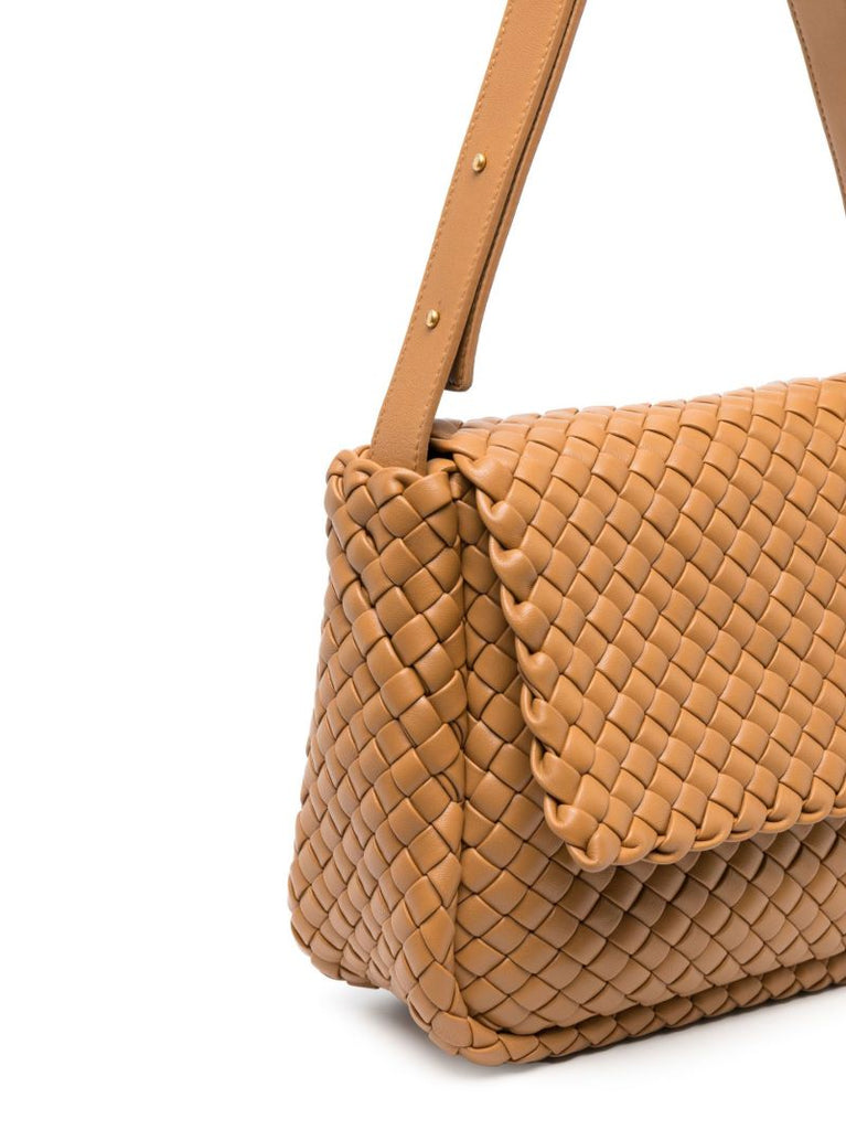 Brown Cobble Leather Shoulder Bag