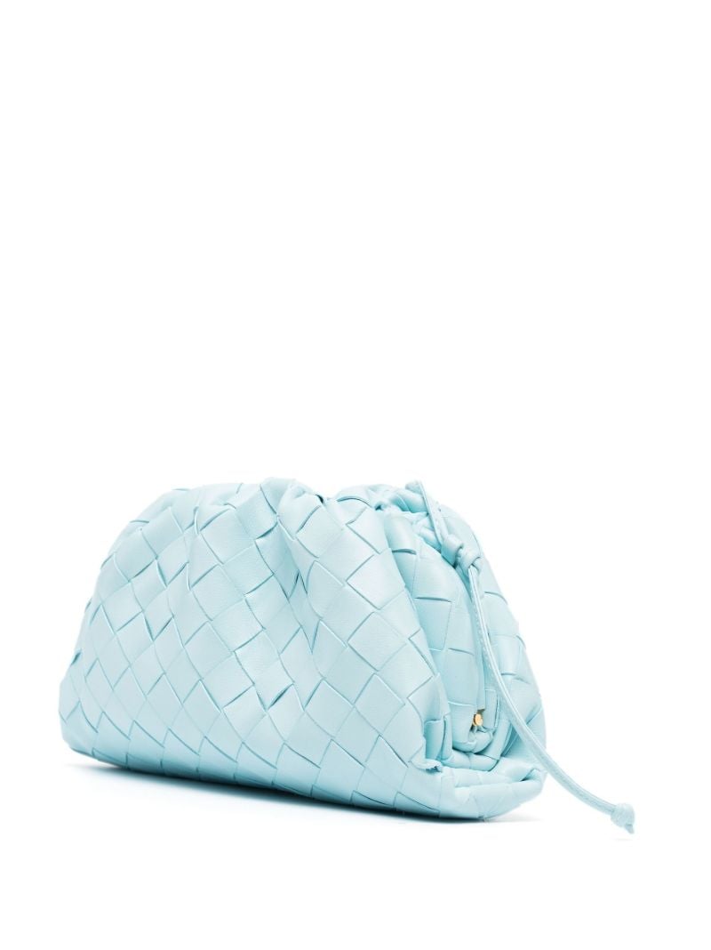 Blue Mini Pouch Leather Clutch Bag