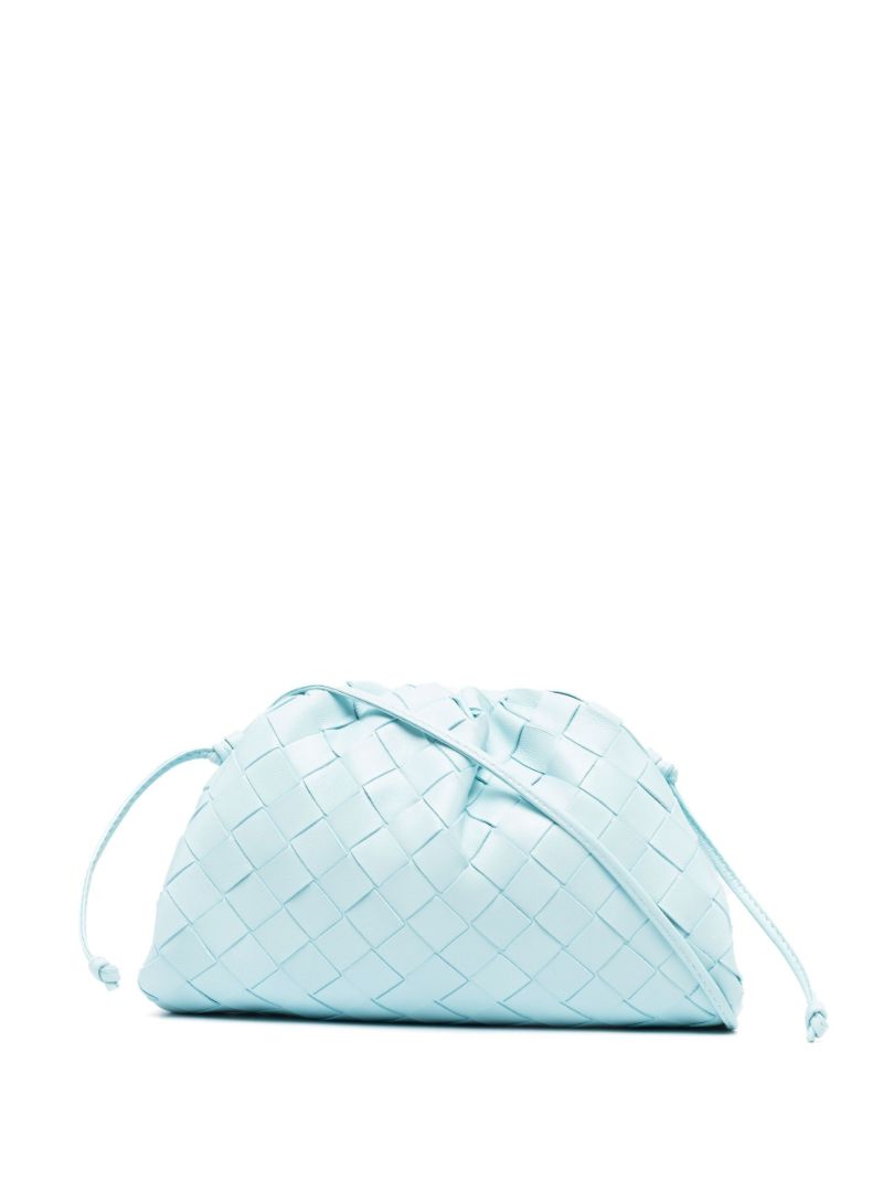 Blue Mini Pouch Leather Clutch Bag
