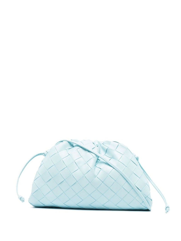 Blue Mini Pouch Leather Clutch Bag