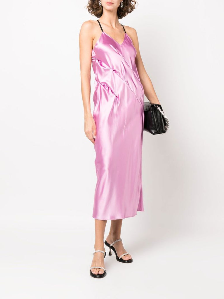 Pink Halterneck Midi Dress