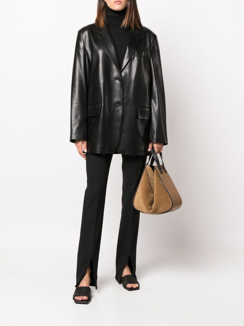 Black Georgina Faux Leather Blazer