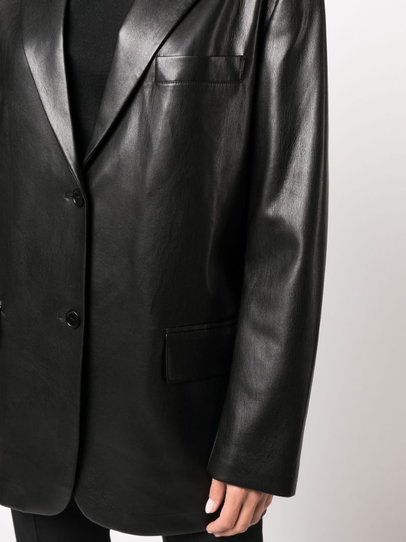 Black Georgina Faux Leather Blazer