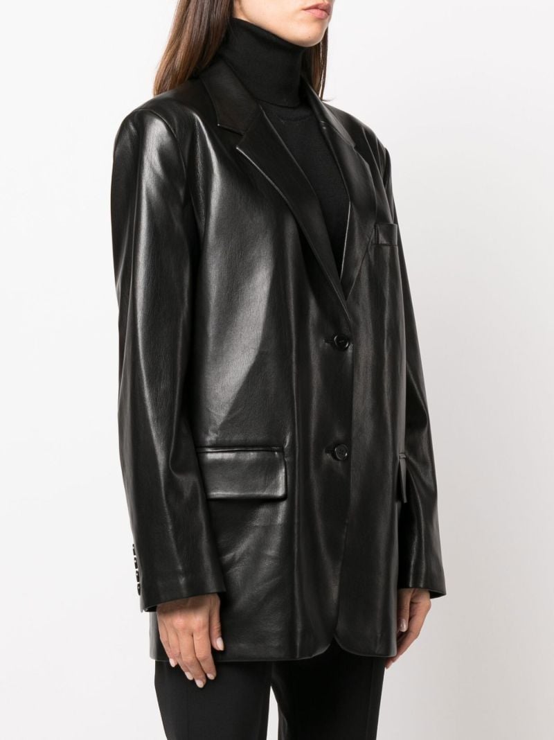Black Georgina Faux Leather Blazer