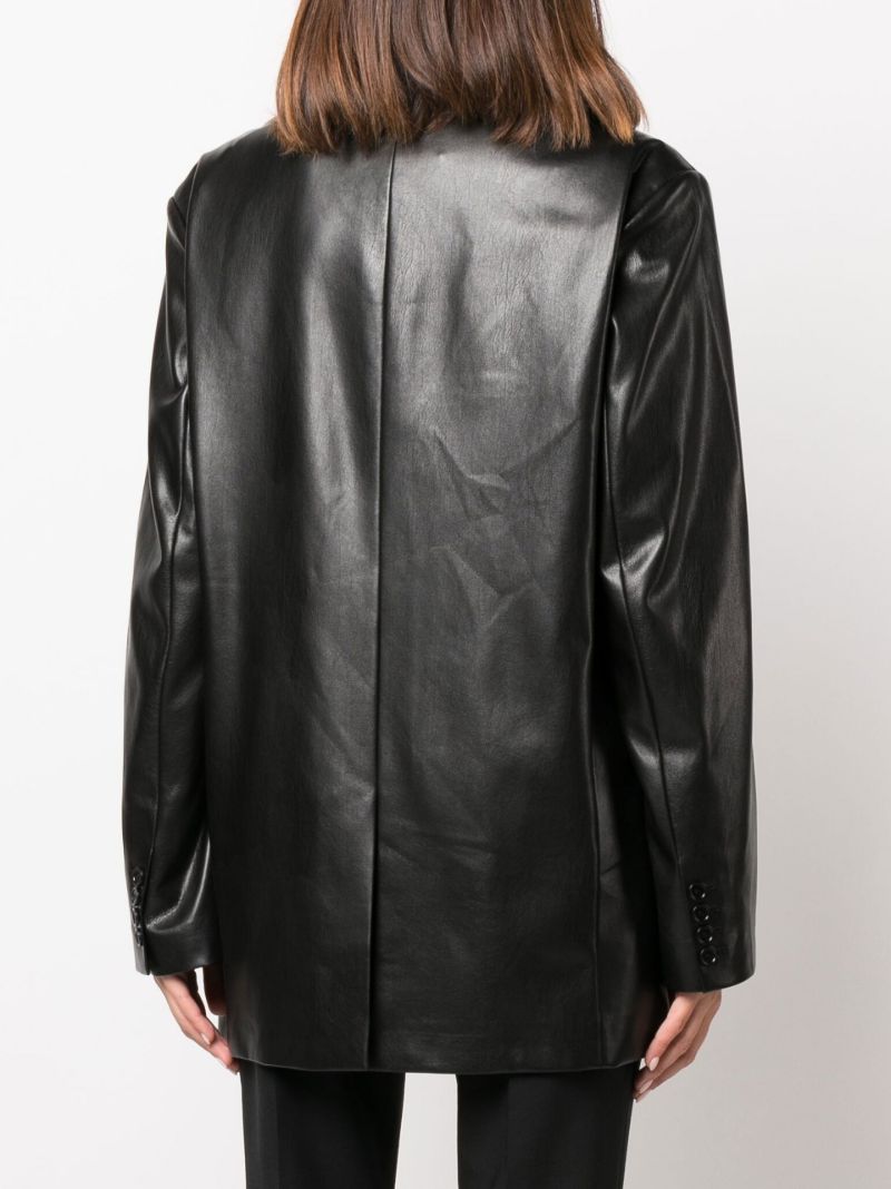 Black Georgina Faux Leather Blazer