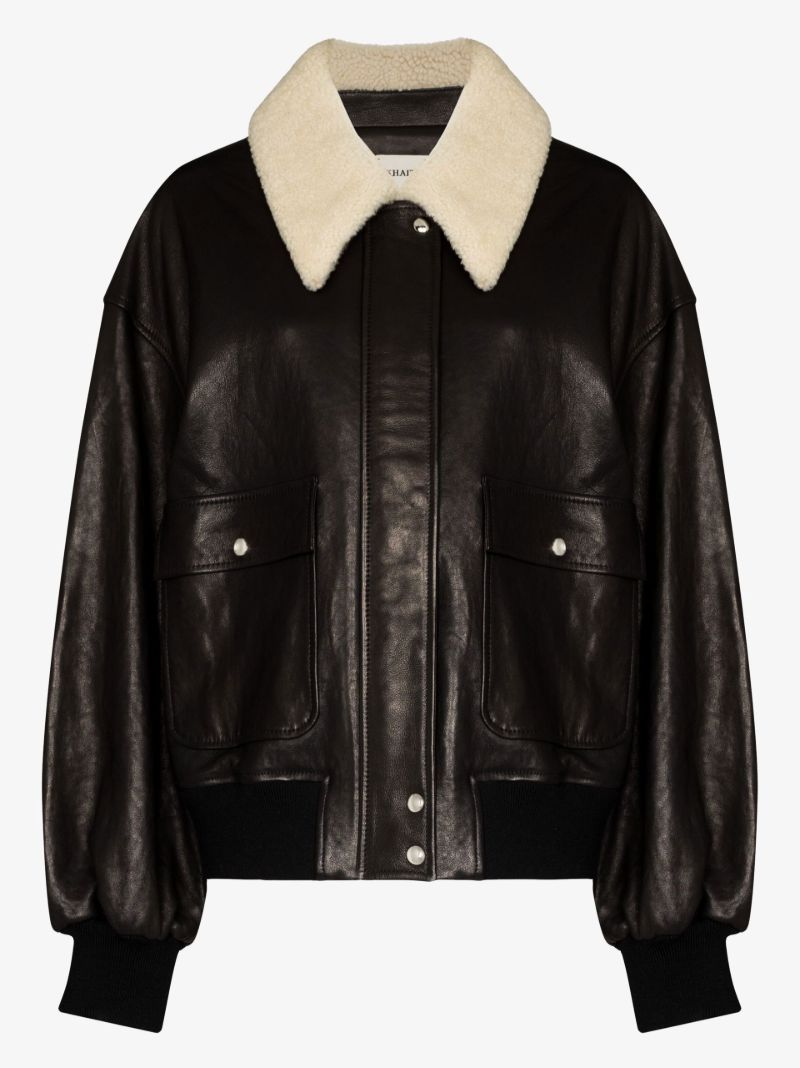 Black the Shellar Leather Jacket
