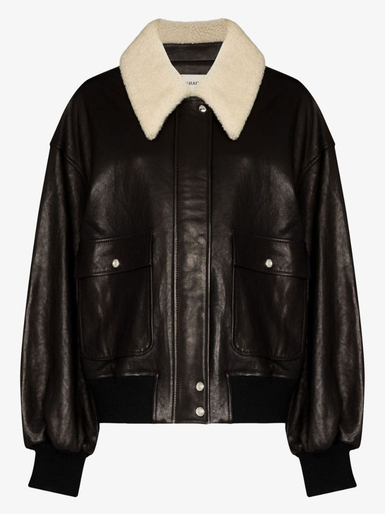 Black the Shellar Leather Jacket