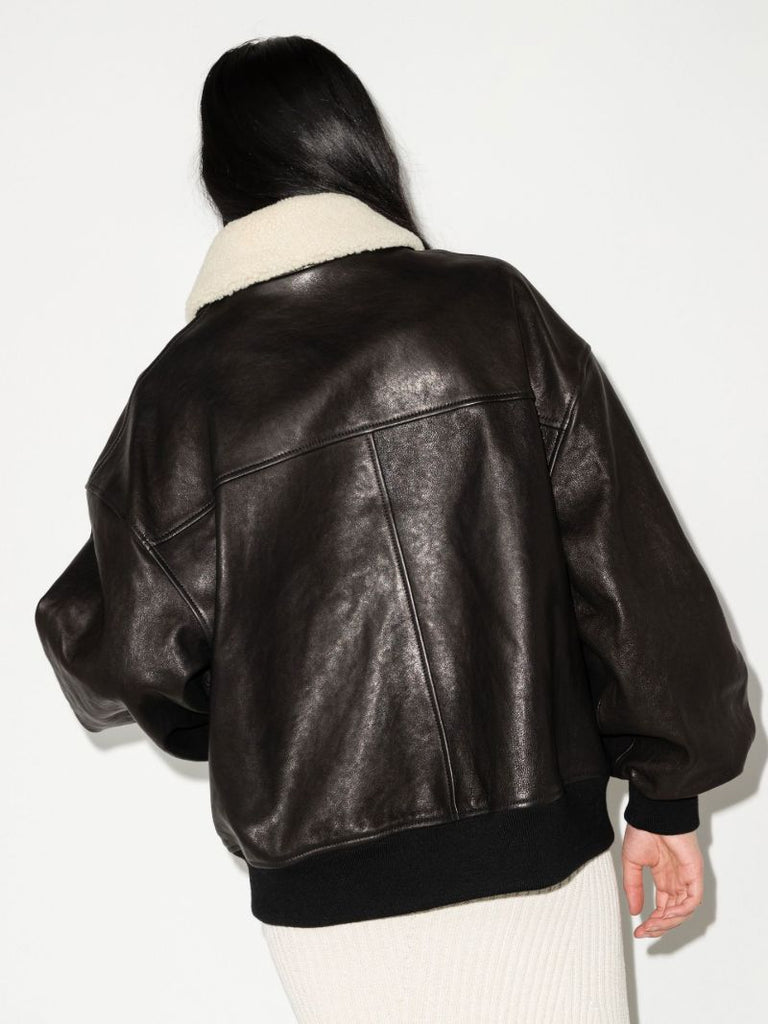 Black the Shellar Leather Jacket