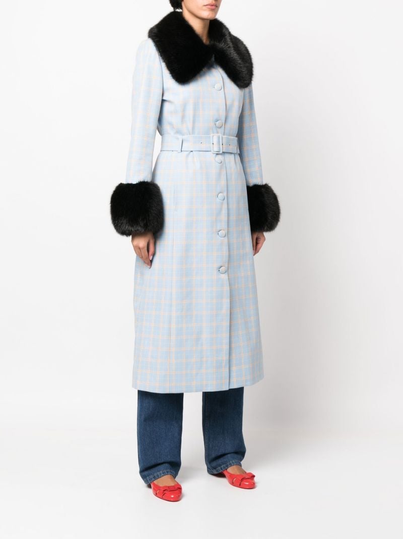Blue Scarlett Faux Fur Trim Coat