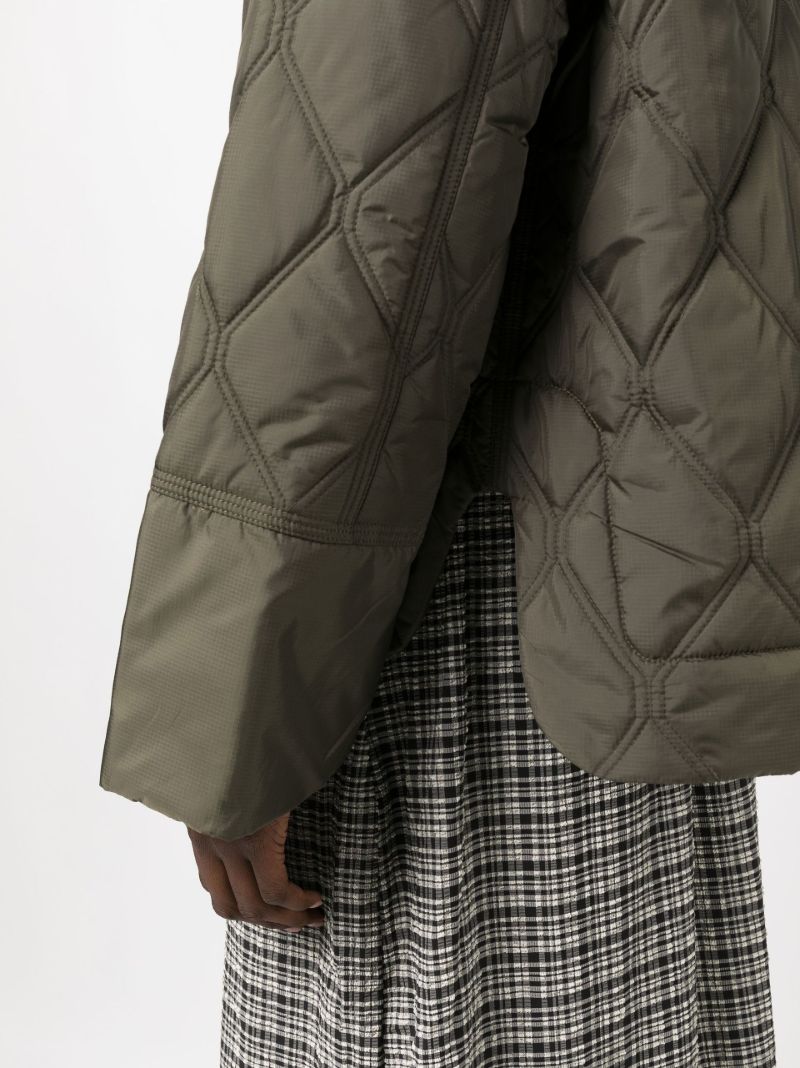 Green Detachable Collar Padded Jacket