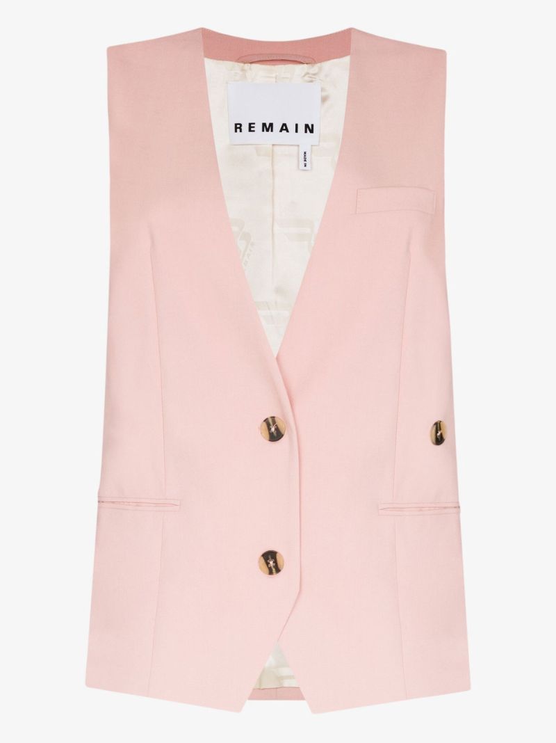 Pink Anjelica Single-breasted Vest