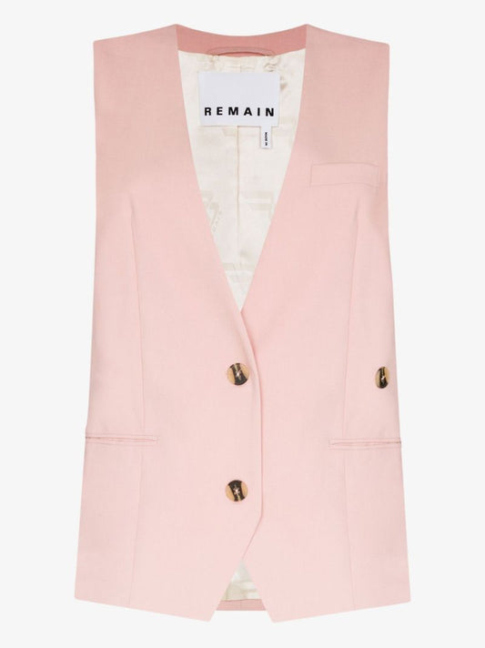 Pink Anjelica Single-breasted Vest