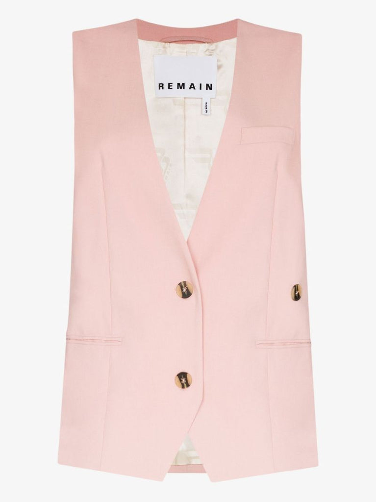 Pink Anjelica Single-breasted Vest