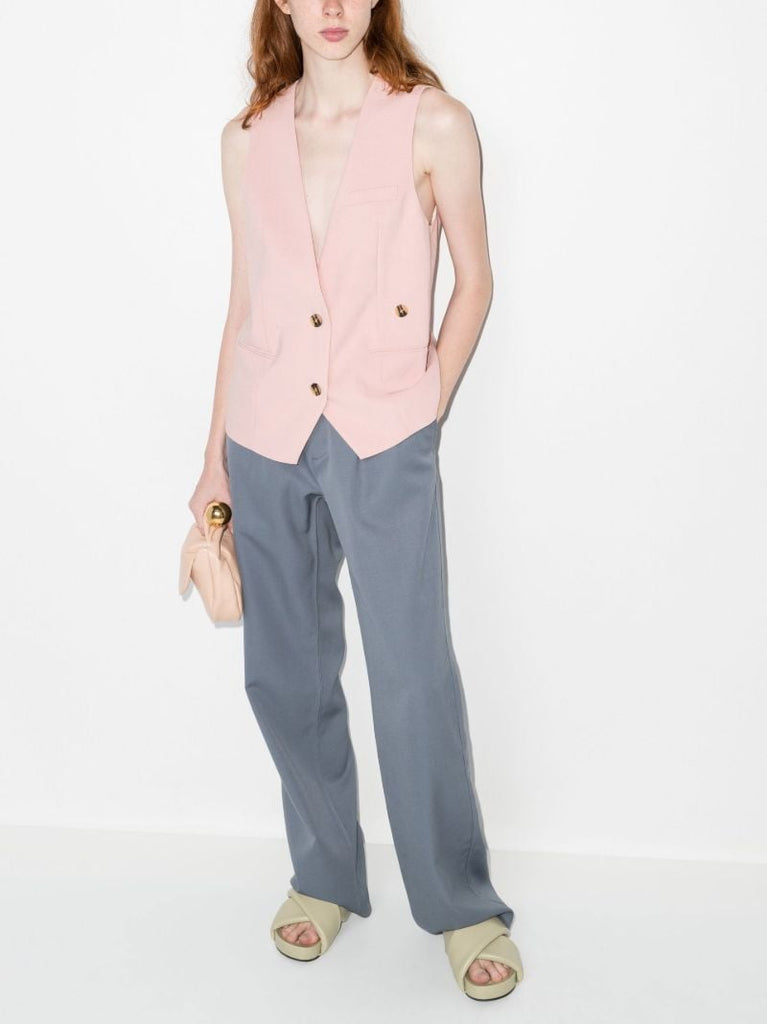 Pink Anjelica Single-breasted Vest