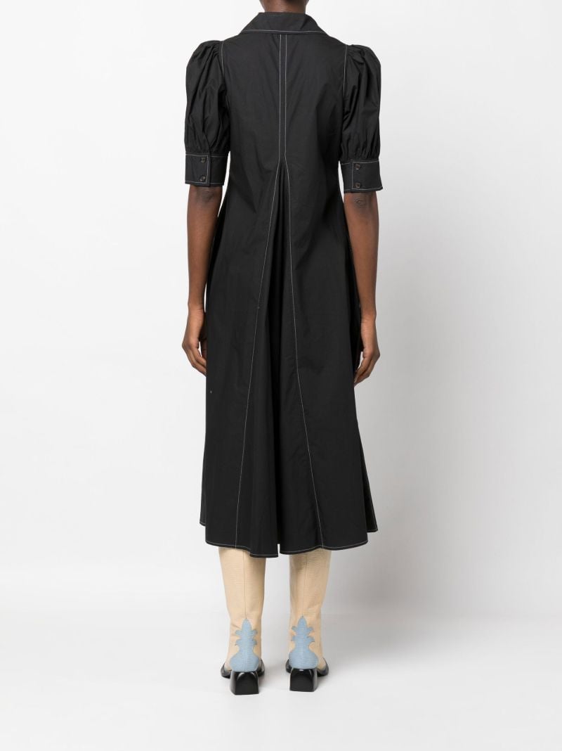 Black Puff Sleeve Midi Dress
