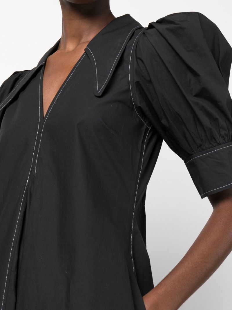 Black Puff Sleeve Midi Dress