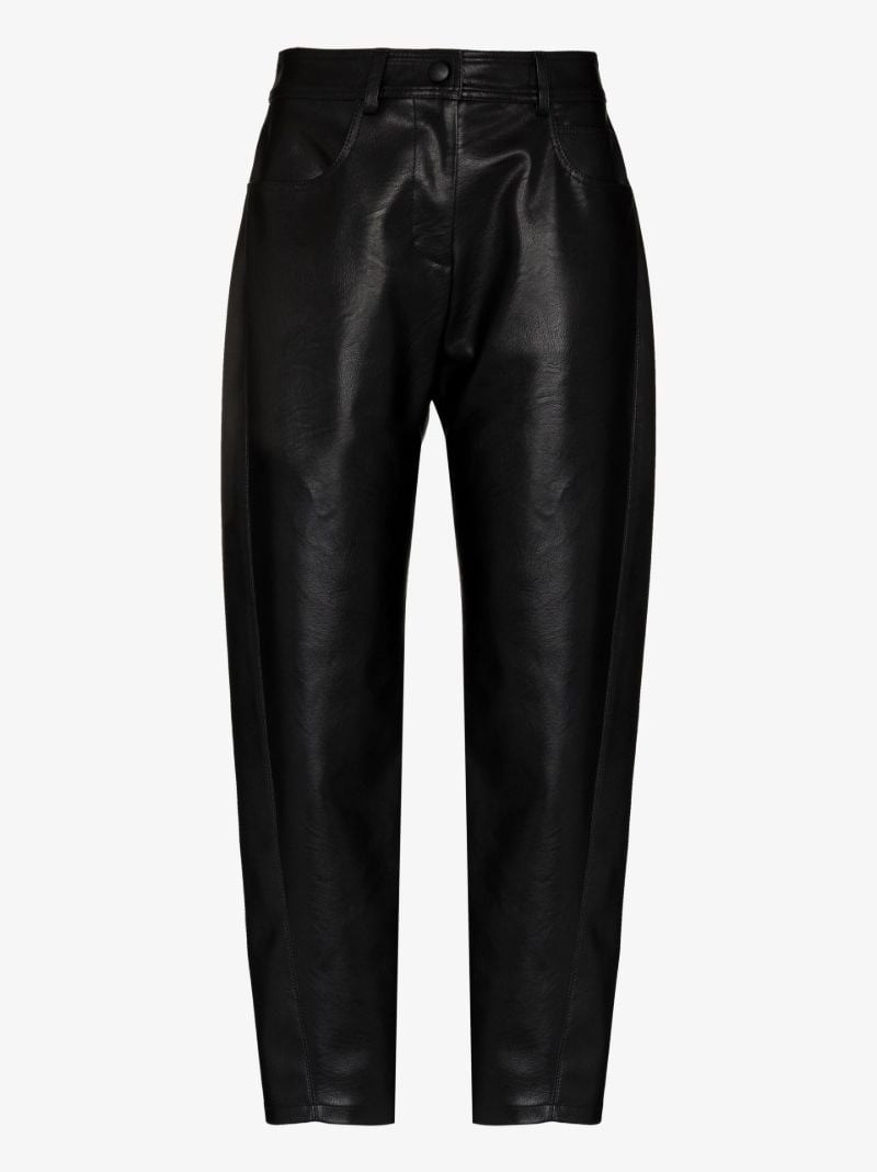 Black Faux Leather Straight Leg Trousers