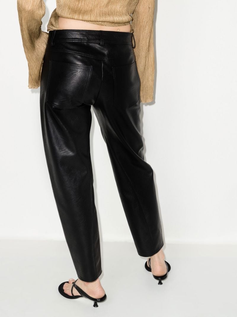 Black Faux Leather Straight Leg Trousers