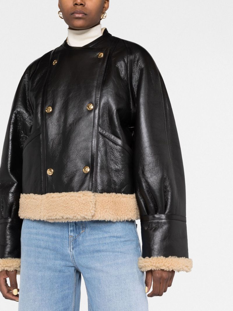 Black Double-breasted Leather Jacket