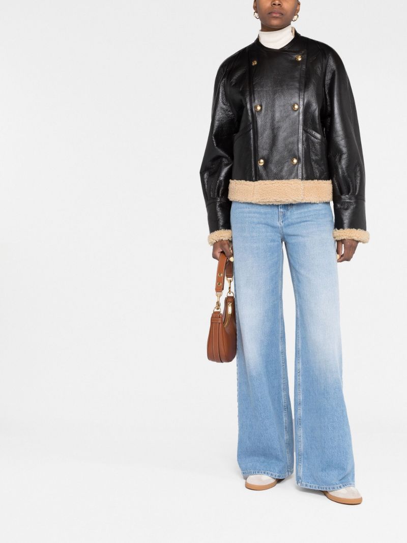 Black Double-breasted Leather Jacket