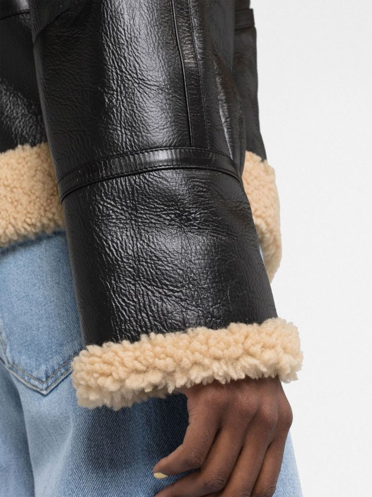 Black Double-breasted Leather Jacket