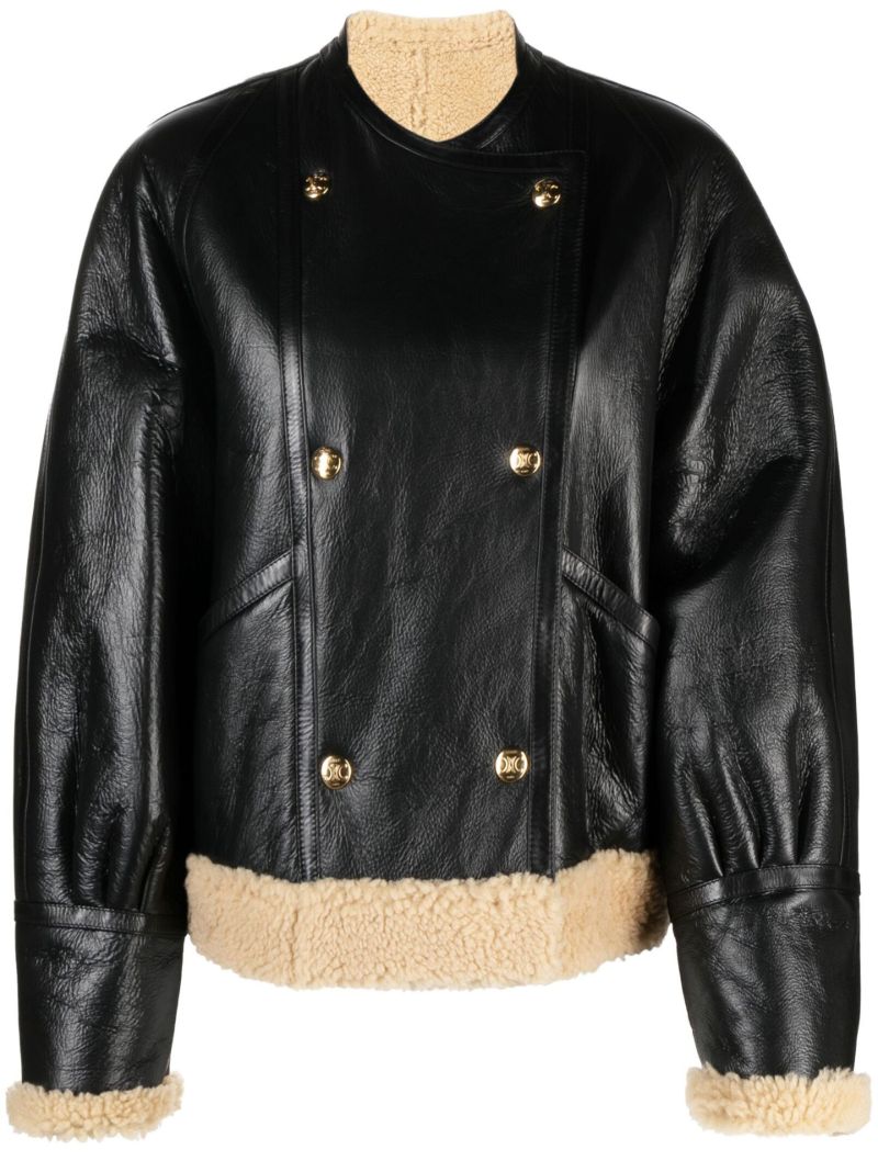 Black Double-breasted Leather Jacket